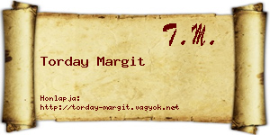 Torday Margit névjegykártya